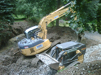 M & C Enterprises, excavator and bulldozer